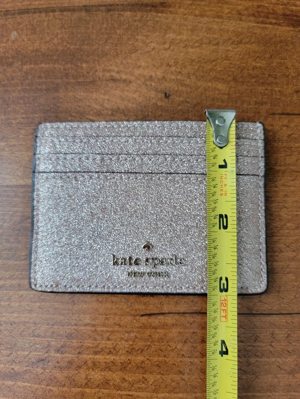 Kate Spade Gold Glitter Sparkle Card Case Holder